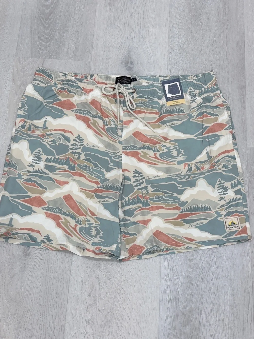 Pendleton Landscape Shoreside Swim Trunks 7” UPF 50+ Built-In Liner Mens XL